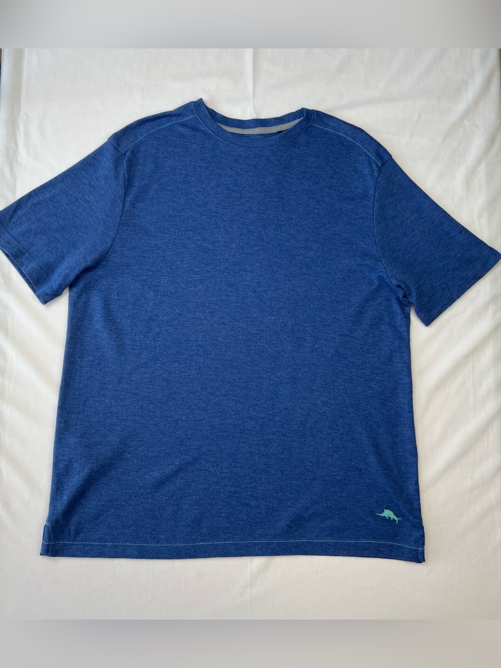 Tommy Bahama T Shirt Mens Size Small Heathered Blue Crewneck Embroidered Logo